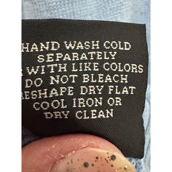 Marco Fiori Merino Wool V Neck Sweater Light Blue Extra Fine Made in Italy M - Picture 8 of 8